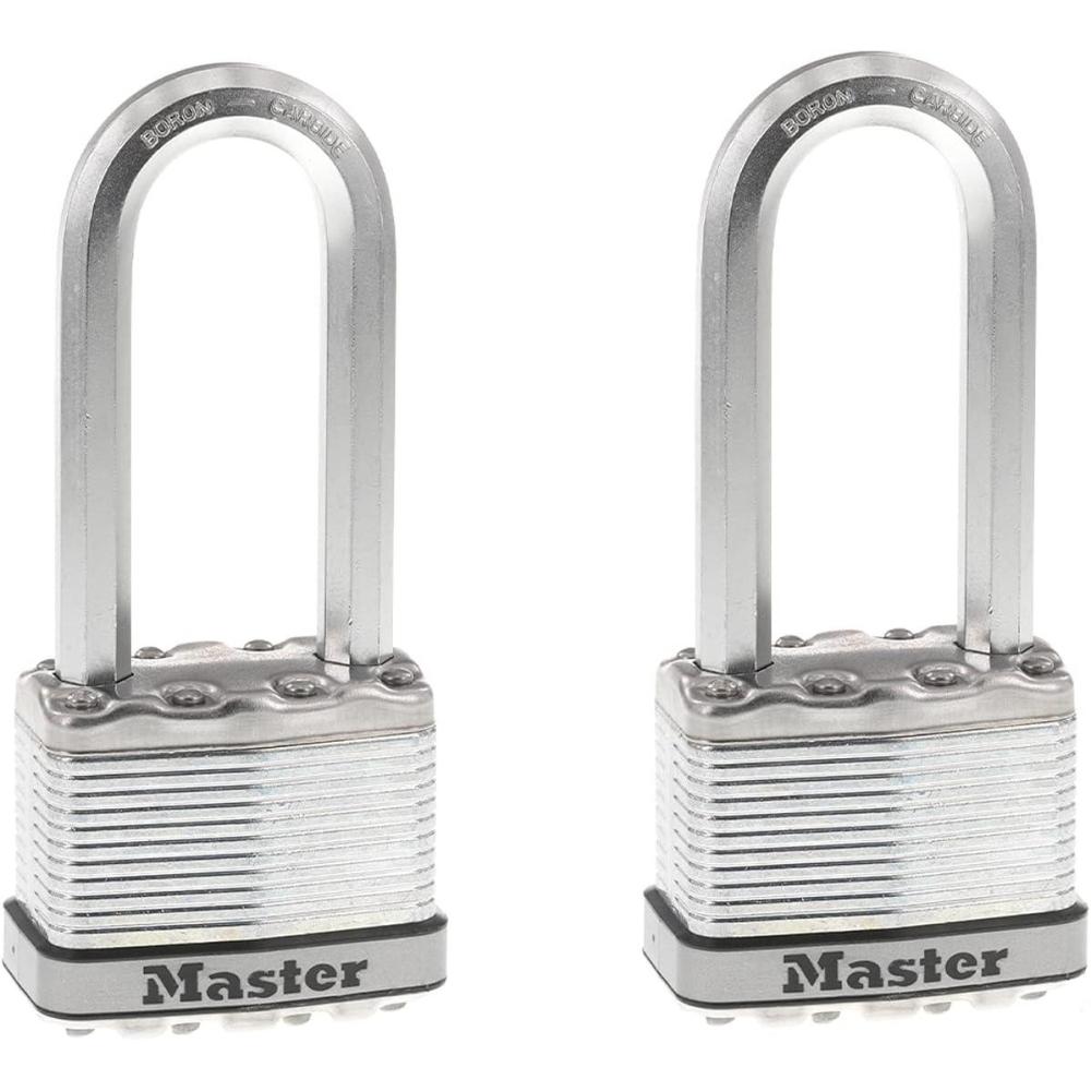 imageMaster Lock M5XTLJ Magnum Heavy Duty Outdoor Padlock with Key 2 Pack KeyedAlike2 Pack  KeyedAlike