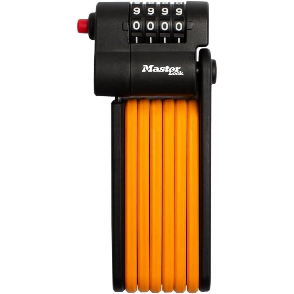 imageMaster Lock Orange Hardened Steel Link Folding Bike Lock Heavy Duty AntiTheft Bicycle Lock with Customizable Combination 212ft 80cm Length x 015 in 4 mm 8336ECCustomizable Combination