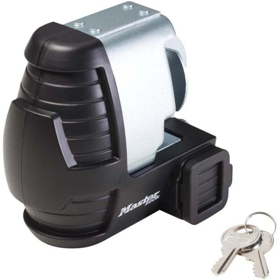 imageMaster Lock Trailer Lock Universal Trailer Coupler Lock 379DAT Silver Standard