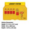 Master Lock 1482B Lockout Tagout Padlock Station , Yellow(Includes 4 Aluminum Padlocks)