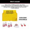 Master Lock 1482B Lockout Tagout Padlock Station , Yellow(Includes 4 Zenex Padlocks)
