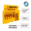 Master Lock 1482B Lockout Tagout Padlock Station , Yellow(Includes 4 Zenex Padlocks)