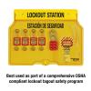 Master Lock 1482BP410ES Lockout Tagout Padlock Station(Includes 4 Zenex Padlocks)