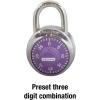 Master Lock 1514D Dial Combination Padlock, 1-7/8 in. Wide with 3/4 in. Long Shackle, Purple Dial(Locker Lock)