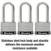 Master Lock 1SSTRILH Stainless Steel Outdoor Padlock with Key, 3 Pack Keyed-Alike(3 Pack  Keyed-Alike)