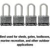 Master Lock 3SSKADLF Stainless Steel Outdoor Padlock with Key, 1 Pack(4 Pack  Keyed-Alike)