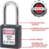 Master Lock 410BLK Lockout Tagout Safety Padlock with Key Black 0.25 in. Shackle Diameter