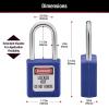 Master Lock 410BLU Lockout Tagout Safety Padlock with Key(Blue)