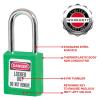 Master Lock 410GRN Lockout Tagout Safety Padlock with Key Green 0.25 in. Shackle Diameter