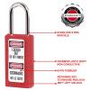 Master Lock 411RED Lockout Tagout Safety Padlock with Key(Red)