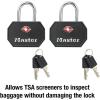 Master Lock 4681TBLK TSA Approved Luggage Lock with Key, 2 Pack, Colors May Vary