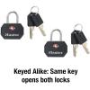Master Lock 4681TBLK TSA Approved Luggage Lock with Key, 2 Pack, Colors May Vary