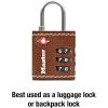 Master Lock 4692D Set Your Own Combination TSA Approved Luggage Lock, 1-1/4″, Colors May Vary