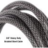 Master Lock 72DPF Steel Cable with Looped Ends, 15 ft. Long, 1 Pack, Black(30 ft. cable)