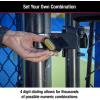 Master Lock Black Combination Padlock, Set Your Own Combo Lock, Weather Resistant Indoor and Outdoor Padlock with Code for Gym Locker, Gate, Shed, 178D(Combination Lock  4 Pack)