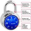 Master Lock Black Gym Locker Lock Combination Padlock, Indoor Combo Lock with Preset 3-Digit Code for Cabinets, Storage, 2 Pack, 1500T(Blue)