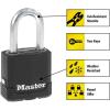 Master Lock Black Magnum Keyed-Alike Padlocks with All-Weather Cover, Outdoor Lock for Fence or Gate with a 1-7/8 Inch Lock Body and 1-1/2 Inch Shackle, 3-Pack(4 Count (Pack of 1))