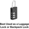Master Lock Black Set Your Own Combination Luggage Lock, Custom Combo Suitcase Padlock for Travel Bags or Backpacks, 2 Pack, 646T(1 Pack)