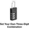 Master Lock Black Set Your Own Combination Luggage Lock, Custom Combo Suitcase Padlock for Travel Bags or Backpacks, 2 Pack, 646T(1 Pack)