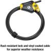 Master Lock Black and Yellow Python Cable Lock with Key, Outdoor Lock for Bikes, Trail Cameras, and Other Equipment, 6 Foot Long x 3/8-Inch Diameter, 8413DPF(6′ x 3/8″ diameter (Pack of 6))
