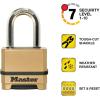 Master Lock Combination Lock, Heavy Duty Weatherproof Padlock, Resettable for Outdoor Use, Brass Finish, M175XDLF(1-1/2 in. Shackle)