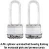 Master Lock M1XTLJ Magnum Heavy Duty Padlock with Key, 2 Pack Keyed-Alike(2 Pack  Keyed-Alike)