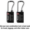 Master Lock Padlock, Set Your Own Combination TSA Accepted Luggage Lock, 1-5/16 in. Wide, 4696D, Black(2 Pack)
