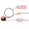 Master Lock S806 Adjustable Lockout Tagout Steel Cable, 5/32″ Diameter, Black/Red(5/32″ Diameter)