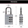 Master Lock Set Your Own Combination Aluminum Lock, Small Lock for Backpacks, Cabinets, or Zippers with 3-Digit Code,1-3/16 Inches Wide, 630D(4 Pack)