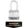 Master Lock Silver Magnum Outdoor Padlock with Key, Keyed Alike Gate Locks for Outdoor Fence or Shed with Long Shackle, 4 Pack, M1XQLFCCSEN(Padlock)