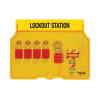 Master Lock 1482B Lockout Tagout Padlock Station , Yellow(Includes 4 Aluminum Padlocks)