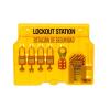 Master Lock 1482B Lockout Tagout Padlock Station , Yellow(Includes 4 Zenex Padlocks)