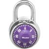 Master Lock 1514D Dial Combination Padlock, 1-7/8 in. Wide with 3/4 in. Long Shackle, Purple Dial(Locker Lock)