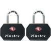 Master Lock 4681TBLK TSA Approved Luggage Lock with Key, 2 Pack, Colors May Vary