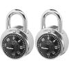 Master Lock Black Gym Locker Lock Combination Padlock, Indoor Combo Lock with Preset 3-Digit Code for Cabinets, Storage, 2 Pack, 1500T(Black)