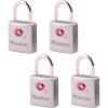 Master Lock Brass TSA Locks for Luggage with Key, TSA Approved Keyed Padlock for Backpacks, Suitcases, and Luggage, Zipper Lock, 4 Pack, 4683Q(4-Count)