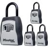 Master Lock Key Lock Box with Code, Outdoor Lock Box for Realtors, Property Managers and Landlords, Ideal for Short-Term Rentals, Key Safe Holds 5 Keys, 4 Pack, 5400EC4