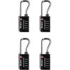 Master Lock Padlock, Set Your Own Combination TSA Accepted Luggage Lock, 1-5/16 in. Wide, 4696D, Black(4 Pack)