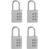 Master Lock Set Your Own Combination Aluminum Lock, Small Lock for Backpacks, Cabinets, or Zippers with 3-Digit Code,1-3/16 Inches Wide, 630D(4 Pack)
