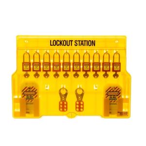 Master Lock 1483B Lockout Tagout Padlock Station(Includes 10 Zenex Padlocks)