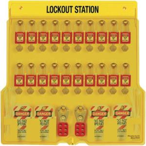 Master Lock 1484BP410 Lockout Tagout Padlock Station(Includes 20 Zenex Padlocks)