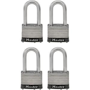 Master Lock 1SSTLF Stainless Steel Outdoor Padlock with Key, 2 Pack Keyed-Alike(4 Pack  Keyed-Alike)