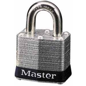 Master Lock 3BLU Laminated Steel Lockout Tagout Safety Padlock with Key, Blue(Black)