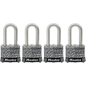 Master Lock 3SSKADLF Stainless Steel Outdoor Padlock with Key, 1 Pack(4 Pack  Keyed-Alike)