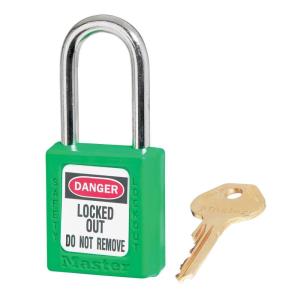 Master Lock 410GRN Lockout Tagout Safety Padlock with Key Green 0.25 in. Shackle Diameter