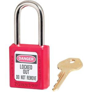 Master Lock 410KARED Lockout Tagout Safety Padlock with Key, Keyed-Alike