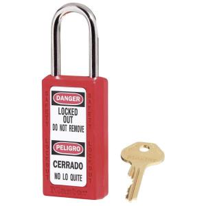 Master Lock 411RED Lockout Tagout Safety Padlock with Key(Red)