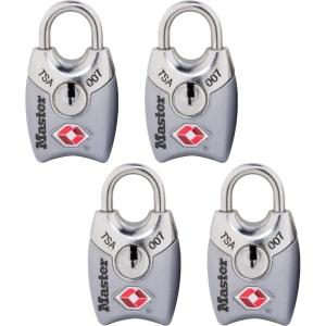 Master Lock 4689Q TSA Approved Luggage Lock, 4 Pack, Colors May Vary(4 Count (Pack of 1))