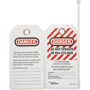 Master Lock 497A Lockout Tagout Tags, English/Spanish Laminated Do Not Operate, 12 Pack(Do Not Operate (English/French))