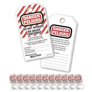Master Lock 497A Lockout Tagout Tags, English/Spanish Laminated Do Not Operate, 12 Pack(Do Not Operate (English/Spanish))